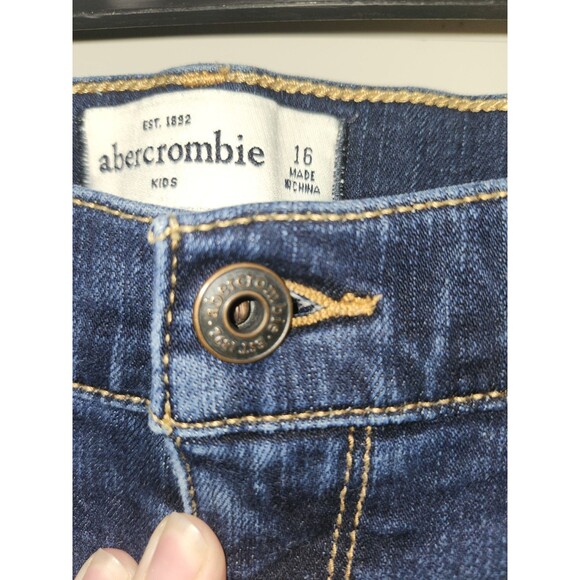 Abercrombie Kids Girls Dark Wash Skinny Jeans Size 16 Kids Slim Fit - Picture 4 of 7